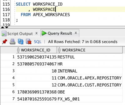 SELECT Workspaces